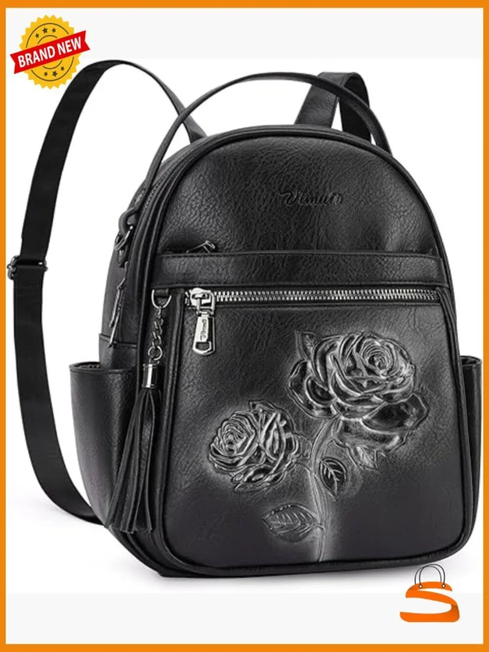 Women's Embossed Leather Mini Backpack Purse Travel Daypack Shoulder Handbag